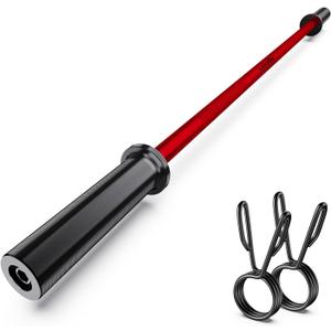 57"Olympic Barbell Bar 6ft, 2" Standard Straight Bars for Weight Lifting | Bar for Bench Press/Squats/Hip Thrusts/Lunges/Biceps- Home Gym Weight Bar- 2 Spring Collars(500lb/700lb Weight Capacity)