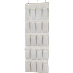 Amazon Basics 20 Large Pocket Over-the-Door Hanging Shoe Organizer, Grayish Tan