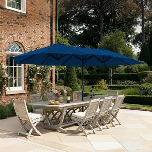 SUPERJARE 13FT Outdoor Umbrella for Patio, Double sided Pool Umbrellas with Fade Resistant Canopy, Large Table Umbrella for Deck, Market, Backyard - Navy Blue(No Base)