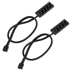 UMLIFE 2-Pack 4-Pin PWM Fan Hub - 1 to 5 Way Splitter Power Supply Cable for PC Motherboard Case Cooling - Extension Cord for ATX Computer 4-Pin and 3-Pin Fans