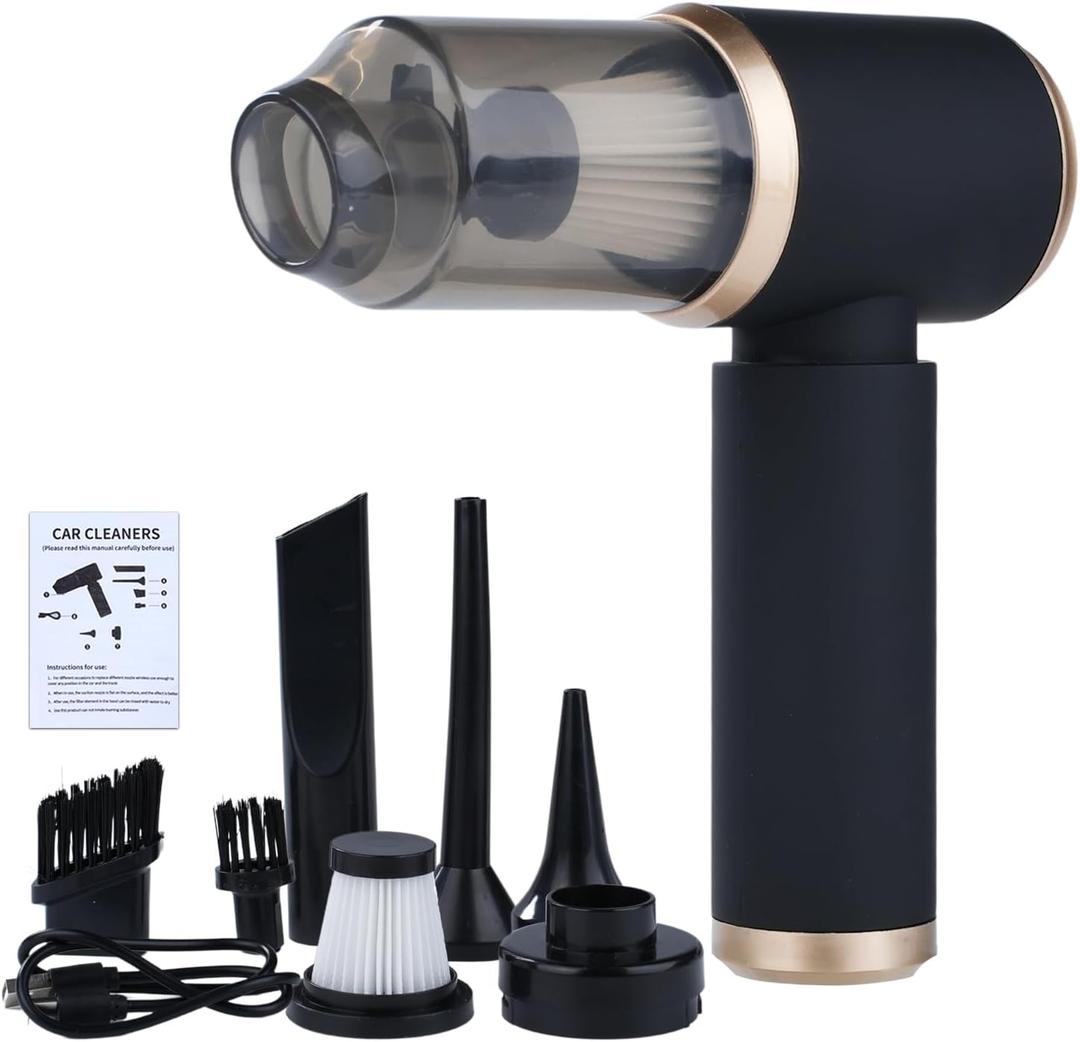 Handheld Car Vacuum Portable Cordless, 4 in 1 Handheld Vacuum Cleaner High Power Air Blower & Pump & Air Duster, Mini Hand Held Vacuum Rechargeable for Home, Car, Office, Pet Hair