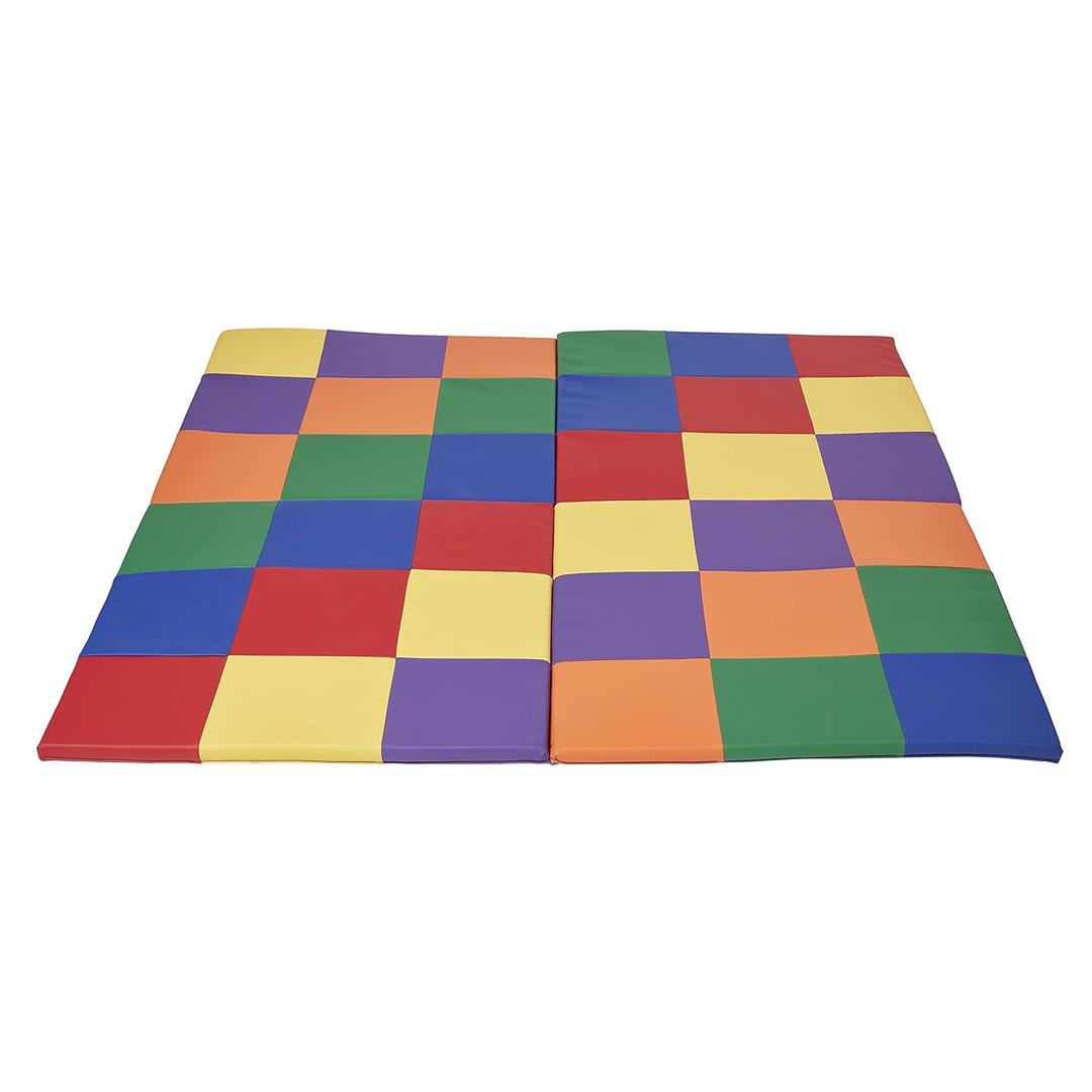 ECR4Kids SoftZone Patchwork Activity Mat, Folding Playmat, Assorted ECR4Kids SoftZone Patchwork Activity Mat, Folding Playmat, Assorted