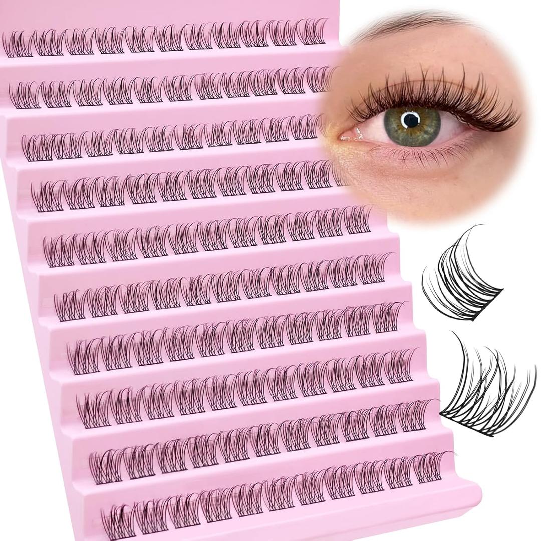 Natural Lash Clusters Wispy Cluster Eyelash Extensions D Curl 9-11MM Cluster Lashes Short Eyelash Clusters,9mm 10mm 11mm False Eyelashes 110pcs