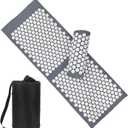 XiaoMaGe Acupressure Mat and Pillow Set with Bag - Extra Long Acupuncture Mat for Neck & Back Pain Relief- Naturally Relaxation Gift for Women - Stress Relief Massage Mat (Gray)
