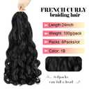 WIPPORYA French Curly Braiding Hair 24 Inch 6 Packs Black Loose Wave Bouncy Crochet Hair Pre Stretched 100g/pack Yaki Curly Braiding Hair for Black Women Hair Extensions (1B)