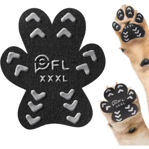 Anti Slip Dog Paw Protector Pads for Senior Dogs, Paw Pads for Dogs Traction, Disposable Self Adhesive Paw Grips for Old Dog on Slippery Hardwood Floor, Black 12 Sets (48pcs) XXXL(80+lbs)