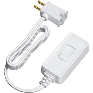 DEWENWILS Plug in Dimmer Switch for Lamp, Table Lamp Dimmer for Dimmable LED/CFL Lights and Incandescent Bulbs, Full Range Slide Control, 5 ft Extension Cord, White (1 pack)