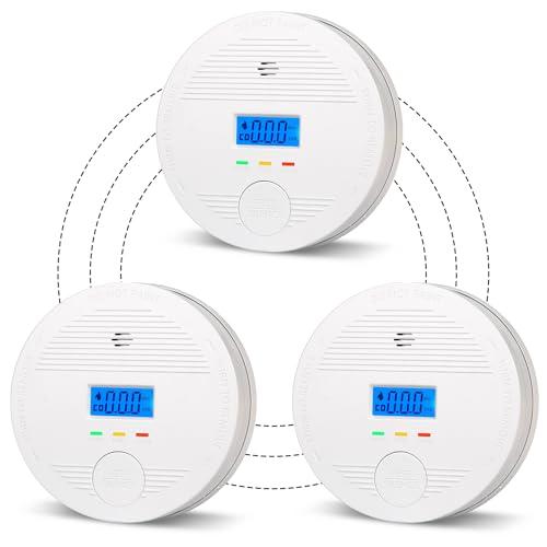 2026 Upgraded Wireless Interconnected Home Safety Alert System, 10-Year Sealed Battery, 2-in-1 Smart Linked Protection, Digital Display, Long-Range Connection, 3 Pack MD: 06-03-26,
