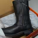 Milwaukee Leather MBM131W Mens Wide Width 11-Inch Classic Square Toe Black Harness Boots - 12W