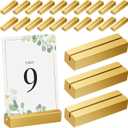 Chunful 24 Pcs Gold Table Number Holders Wood Place Card Holder Wedding Table Name Stands Picture Photo Display Menu Sign Stands for Wedding Party Events Banquet Birthday Party Restaurant