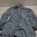 Lantern Long Sleeve Denim Romper for Women Elastic Waist Tie Front Short Jean Jumpsuit without Pocket (Medium, Light Blue)