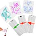 HuiJuKeJi Color Text Transparent Sticker Paper, Mini Printer Paper for Phomemo T02/M02/M02S/M02X/M02Pro, 53x28mm Clear Custom Self-Adhesive Thermal Printer Paper, Print Blue/Pink/Green, 3 Rolls