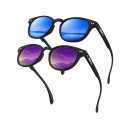 AEANU kids Polarized Sunglasses for pre-teens – Color Mirror Lenses with UV400 Protection – Lightweight Matte round Frame for cycling, Beach Days & Everyday Outdoor Use(2pack - Blue/Purple)