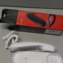 White OF-990 Slimline Wall-Mountable Basic Corded Telephone No AC Power Required