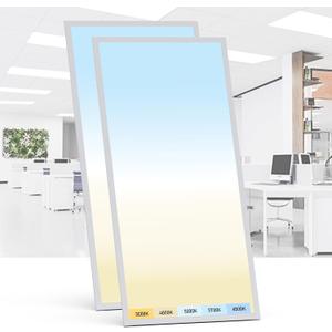 AIKVSXER 2 Pack 2x4 LED Flat Panel Light - Selectable 5 CCT 3000K-6500K & 5 Wattage 30-70W 7700Lm 0-10V Dimmable 2 x 4 led Drop Ceiling Light Fixture 120-277V for Commercial and Home