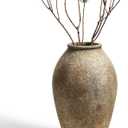 LE TAUCI Ceramic Vase, 11.5 Inch Large Rustic Farmhouse Vase, Tall Vase for Home Decor, Living Room Table & Mantel Centerpiece, Watertight & Sturdy, Sandstone Brown