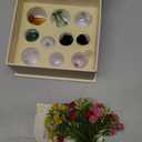 10-Pack Magnetic Mini Glass Vases Set with 30+ Flowers - Strong Magnet Decor for Fridge, Locker and Office - Small for Mom and Women