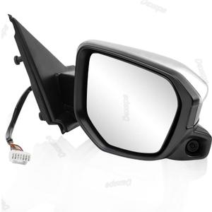 Passenger Side Mirror Assembly 2016-2021 Compatible with Honda Civic Sedan Coupe Hatchback Rear View Mirror with Camera Power Heated Replace 76208-TBC-A03ZA (11 Pin Platinum White Pearl)
