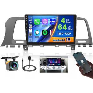 4+64G Car Stereo Radio for Nissan Murano 2008 2009 2010 2011 2012 2013 2014 Radio, 9 Inch Touch Screen for Murano Car Stereo with Wireless Carplay Android Auto Bluetooth FM 32EQ GPS WiFi Backup Camera