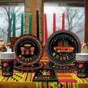 90Pcs Kwanzaa Party Supplies Disposable Tableware Set Plates Cups Napkins for African Holiday Kwanzaa Party Table Decorations Supplies Serves 20