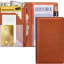 Server Books For Waitress/Waiter Book with Zipper Money Pocket,Cute Waitress Books Organizer Accessories Fit Server Aprons Note Pads (Brown)