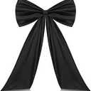 EYNDYN 4 Pcs Large Black Coquette Bow for Backdrop 27.6x21.7'' Big Black Bows Room Wall Decor Giant Ribbon Tie Halloween Hanging Gift for Birthday Bachelorette Party Baby Shower Bridal Shower Wedding