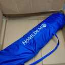 HOMEDEMO 7FT Beach Umbrella with Table & Anchor, Heavy Duty Windproof with UPF 50+ Sun Protection, Outdoor Umbrellas with Adjustable Aluminum Pole (Sapphire Blue)