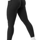 Sogetdo Leggings with Pockets for Women High Waist No Front Seam Buttery Soft Stretchy Workout Running Gym Yoga Pants S805-Black-L