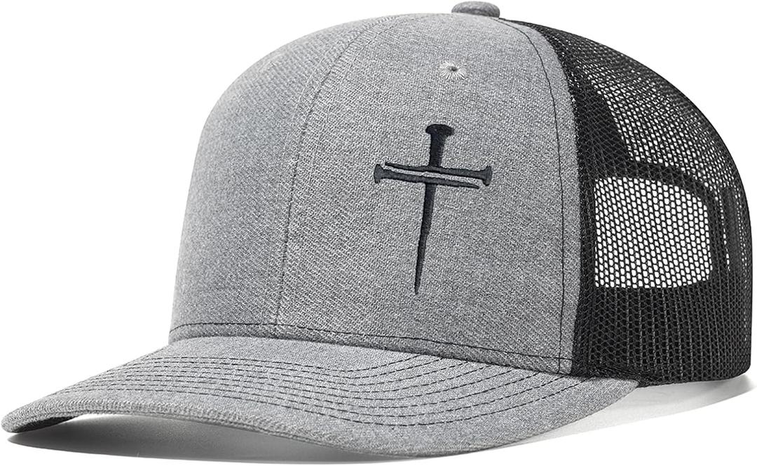 3 Nails Cross Trucker Hat Christian Religious Gifts for Birthday/Christmas