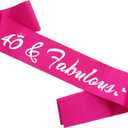2 x 40 & Fabulous Birthday Sash, 40th Birthday Gifts idea for women, Funny 40th Birthday Party Suppiles, Hot Pink+ Silver(40 & Fabulous)