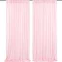 Chiffon Backdrop Curtain Pink Sheer Curtain Backdrop 5ft x 10ft 2 Pieces Wedding Party