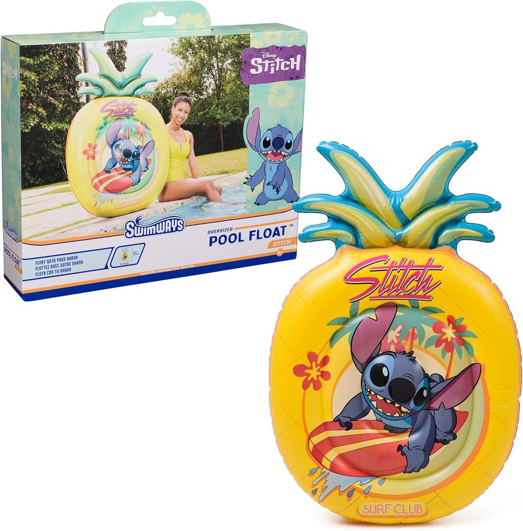 Swimways Stitch Oversized Pool Float, Inflatable Pool Floats & Kids Pool Toys, Swimming Pool Accessories & Beach Essentials for Teens Aged 14 & Up