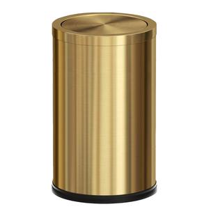 Gold 4.7GAL Kitchen Trash Can with Lid, Cylindrical, 9.64" H x 9.64" W x 9.64" D, Stainless Steel, Odor Seal, Indoor Use Only