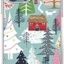 Qimulgociz Aesthetic Christmas Village Trees and House Case for iPhone 13 Pro, Winter Silvan Snow Ground with Fox Cover for Girls Boys Women Men, Trendy TPU Bumper Cover Case for iPhone 13 Pro