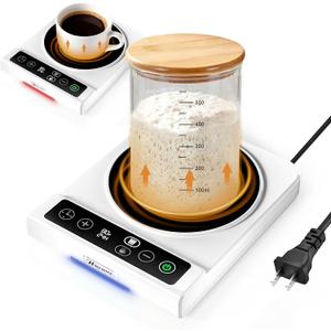 Sourdough Starter Warmer, 2-in-1 Sourdough Warmer (70100F) & Coffee Mug Warmer (110180F), 24H Timer, Precise 1F Temperature Control, Sourdough Starter Kit for Bread and Home Baking