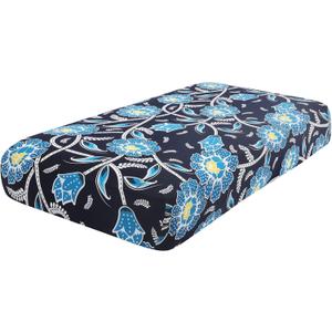 hyha Printed Couch Cushion Covers, Floral Sofa Covers Washable for 2 Cushion Couch, Stretch Pattern Outdoor Cushion Covers for Patio Furniture with Elastic Bottom(Medium, Bluebell)
