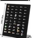 4 Pcs Black Velvet Ring Display Stand, 50 Slots L-Shaped Jewelry Organizer Tray for Selling Earrings Rings Retail Home Counter