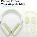 Case for Airpods Max Headphones,Ear Pad/Ear Cups/Headband Cover for AirPods Max(USB-C/Lightning)(2024/2020),Silicone Cases for Airpod Max,Accessories Cases(Jelly Green)