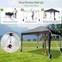 10x10 Pop Up Canopy with Sidewalls, Instant Portable Canopy Tent with Carry Bag for Commercial Events, Camping, Parties - Black