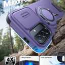 JAME for Samsung Galaxy A37/A36/A56 5G Case, Ring Holder Stand Kickstand, Slide Camera Cover, 2 Screen Protectors, Dual-Layer Shockproof Protective, Magnetic Accessory Friendly Phone Case, Purple