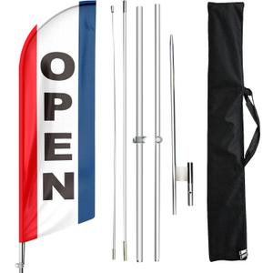 Feather Flag with Pole Kit and Ground Stake, Swooper Flag Advertising Banner for Businesses 11ft
