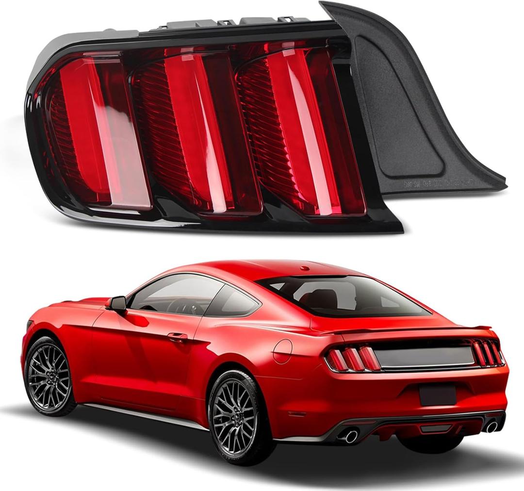 LED Tail Lights Compatiblewith Ford Mustang EcoBoost GT 350 Shelby GT350 2015 2016 2017 Sequential Turn Signal Rear Brake Lamp Assembly Plug & Play Replacement FR3Z13405G (Left Driver Side)