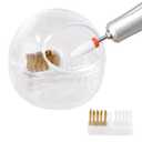 Nail Drill Bit Cleaner Brush Case with Copper Wire & Nylon Double Brush, Clear Protect Cover, Nail Art Cleaner Tool with Replacement Brushes for Cleaning Carbide/Ceramic Nails Drills Head