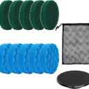 Leebein Electric Spin Scrubber, Cordless Cleaning Brush for Bathroom Shower Tub, IPX7 Waterproof Power Scrubber with 7 Brush Heads, Extendable Long Handle and 2 Speeds Scrubber for Bathtub Floor