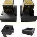 Plastic Tefillin Boxes Case with metal plate and Plastic Tefillin Mirror set of 2 shel rosh and Shel Yad For Righty to be worn on your Left hand (Black And gold rashi, 33)