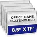 Zonon 5 Pack Curved Office Business Door Sign Display, Aluminum Wall Mount Name Plate Frame Display Curved Name Plate Holder with Adhesive Tape Cubicle Office Door Name Plate Holder 8.5" x 11"