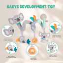 Baby Spiral Car Seat Toy, Stroller Hanging Sensory Toy for Newborn 0-12 Months, Soft Plush with Rattle Crinkle Teether, Koala Bird Activity Toy for Infant Boys Girls