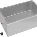 KoolMore Commercial Bain Marie Countertop Food Warmer, Soup Station, and Buffet Table Server with One Serving Section and Tap, Stainless-Steel Steamer with Auto Shut Off (CFW-1T), Silver