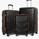 Luggage Sets 3 Piece with Spinner Wheel, Hardside Suitcase Set with TSA Lock, Expandable Lightweight Travel Luggage for Men and Women, Black