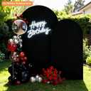 7.2 FT Arch Backdrop Cover, Spandex Wedding Black Arch Cover Stretchy Backdrop for Chiara Stand Baby Shower Birthday Balloon Decor 7.2FT Black